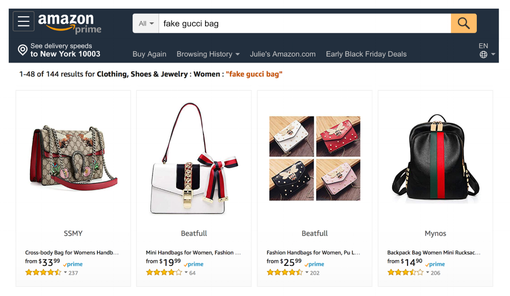 Fake Gucci Bag on Amazon 