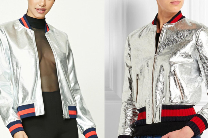  Forever 21's jacket (left) & a Gucci jacket (right) 