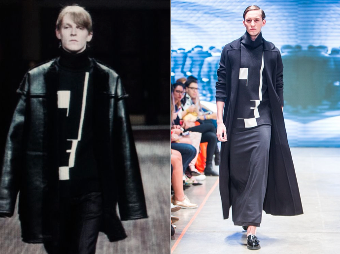 Raf Simons F/W 2003 (left) and Cihuah F/W 2015 (right)