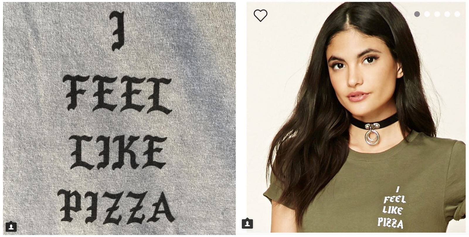 Freedman's t-shirt (left) & Forever 21's t-shirt (right)