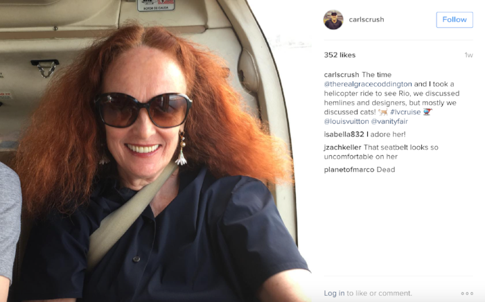image: @carlscrush Instagram (Fashion Market Director, Vanity Fair)