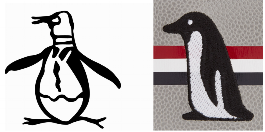  PEI's Penguin trademark (left) & Thom Browne's penguin design (right) 