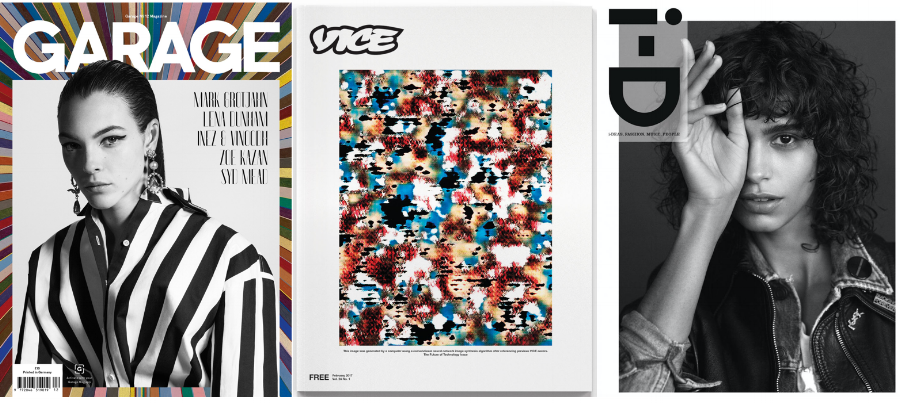  images: Garage, Vice, i-D 