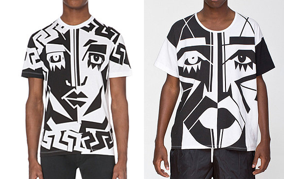 Versace's tee (left) and KESH x American Apparel (right)