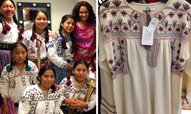 the Oaxaca designs (left) and one from Isabel Marant's S/S 15 collection (right)