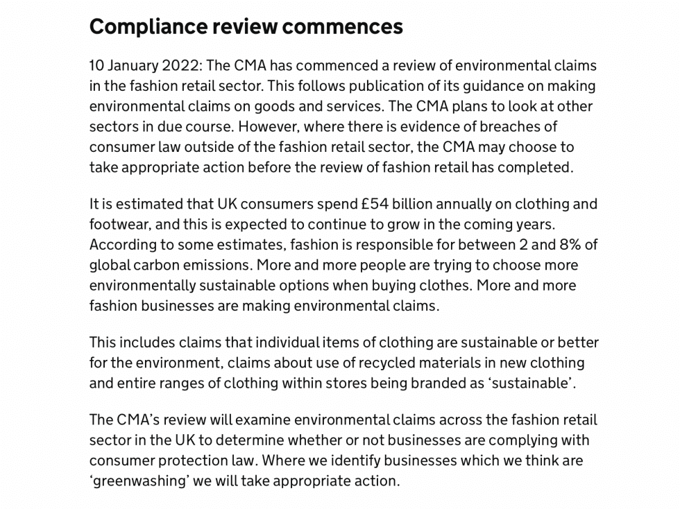 The UK's Competition & Markets Regulator Releases Greenwashing Guide ...