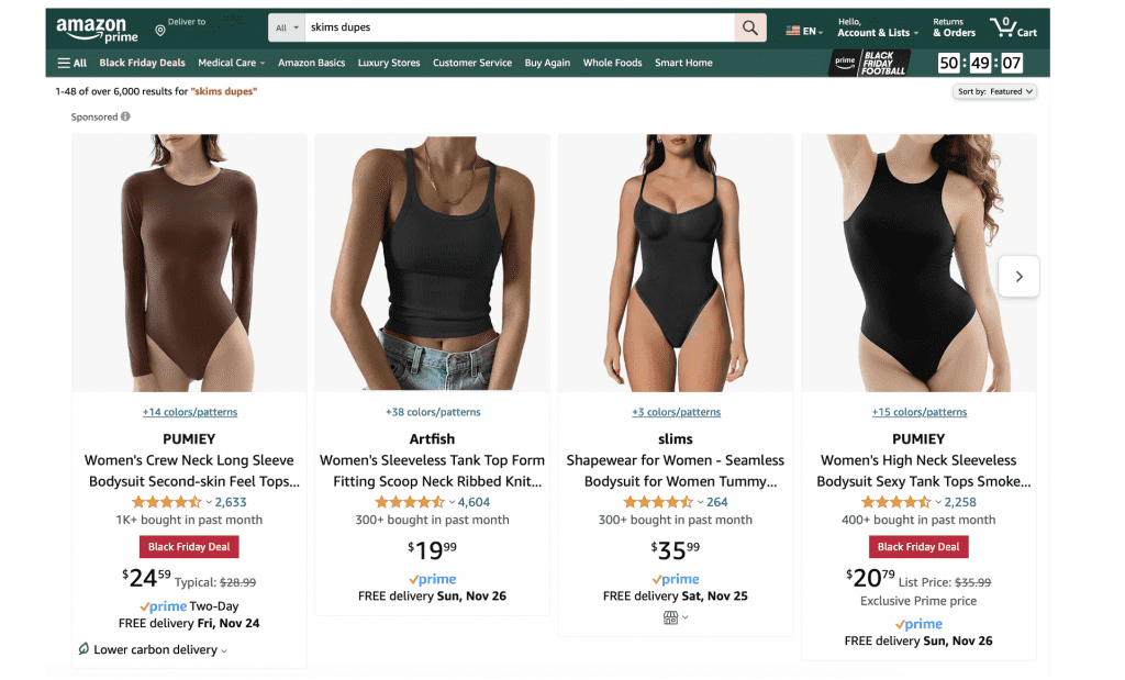 I tried a $22 SKIMS bodysuit dupe that is almost identical and a