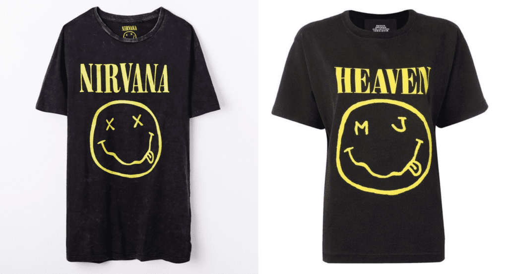 Nirvana and Marc Jacobs Smiley Face Shirts